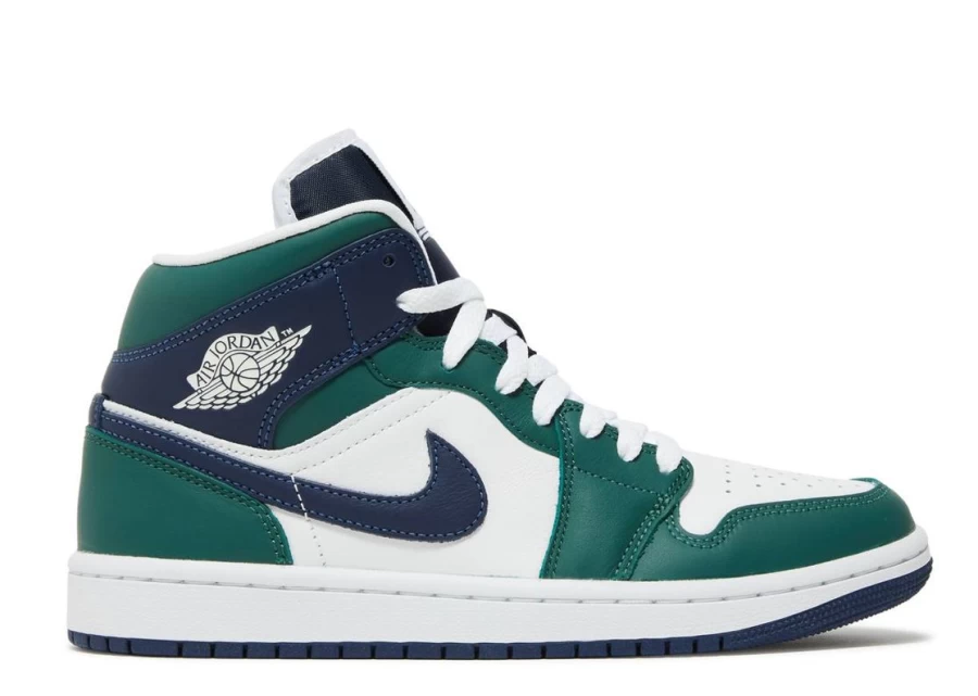 Air Jordan 1 Mid SE 'Seahawks' Women's Sneakers - White, Navy, Green