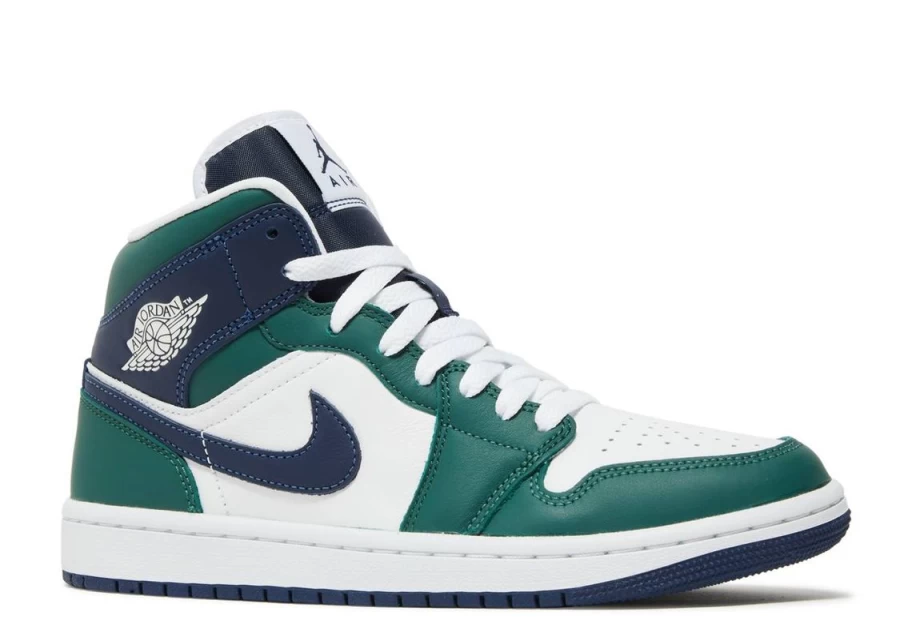 Air Jordan 1 Mid SE 'Seahawks' Women's Sneakers - White, Navy, Green