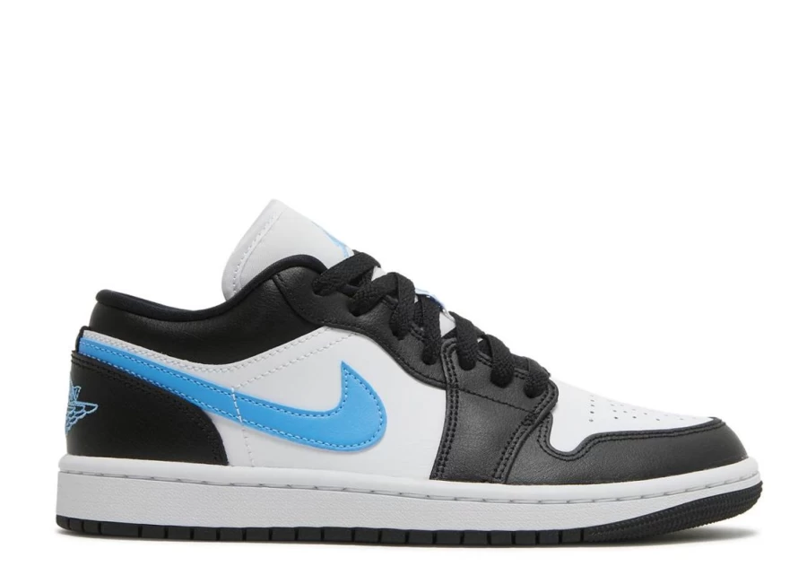 Air Jordan 1 Low Women's Sneakers in Black and University Blue Colorway