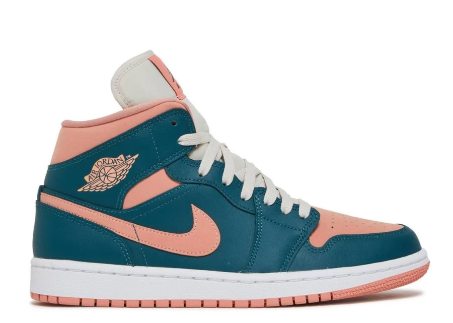 Air Jordan 1 Mid Women's Sneakers in Dark Teal Green - Official Release