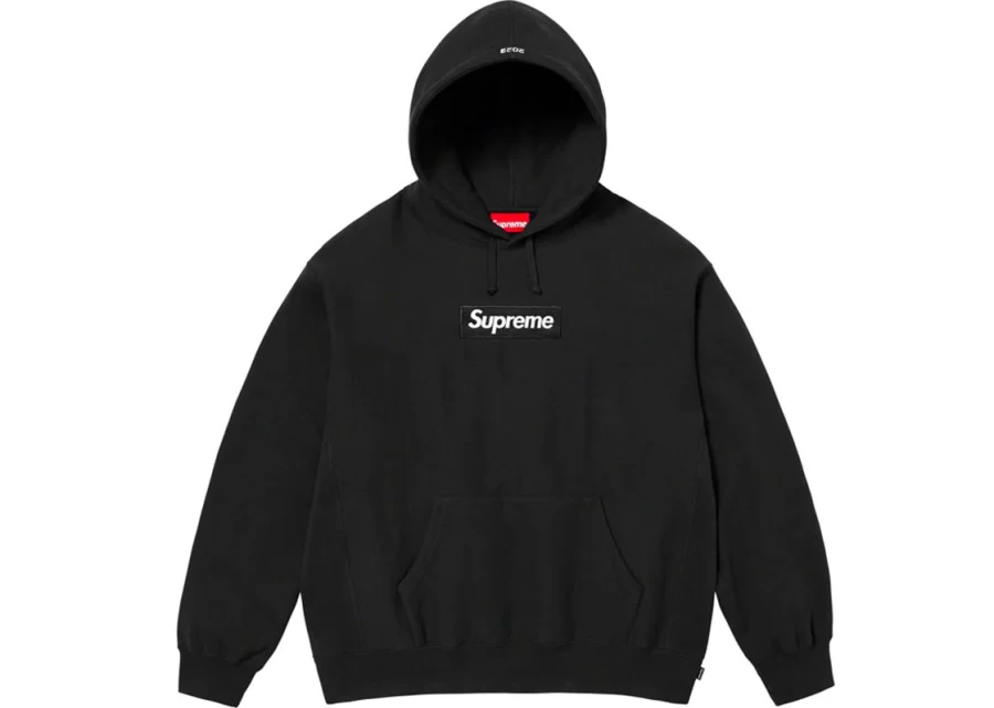 Supreme Box Logo Hoodie Black Unisex Pullover Streetwear Essential (FW23)