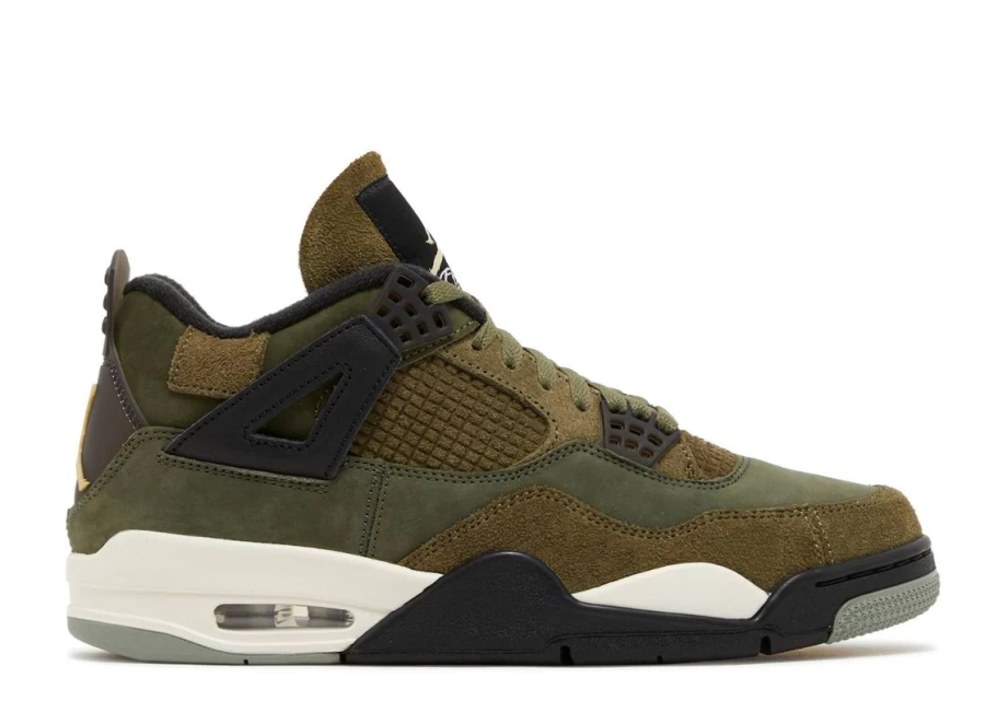Air Jordan 4 Retro SE Craft 'Olive' GS Kids' Basketball Shoes