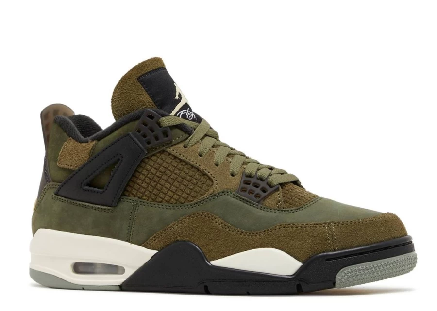 Air Jordan 4 Retro SE Craft 'Olive' GS Kids' Basketball Shoes