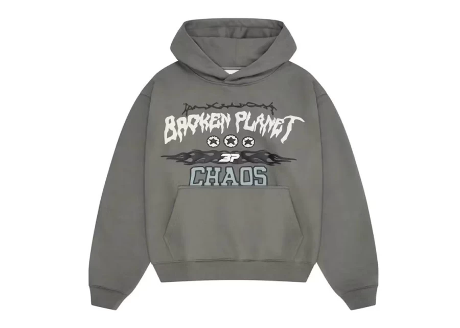 Broken Planet Market Unisex 'Chaos' Hoodie - Gunmetal Grey Streetwear Pullover
