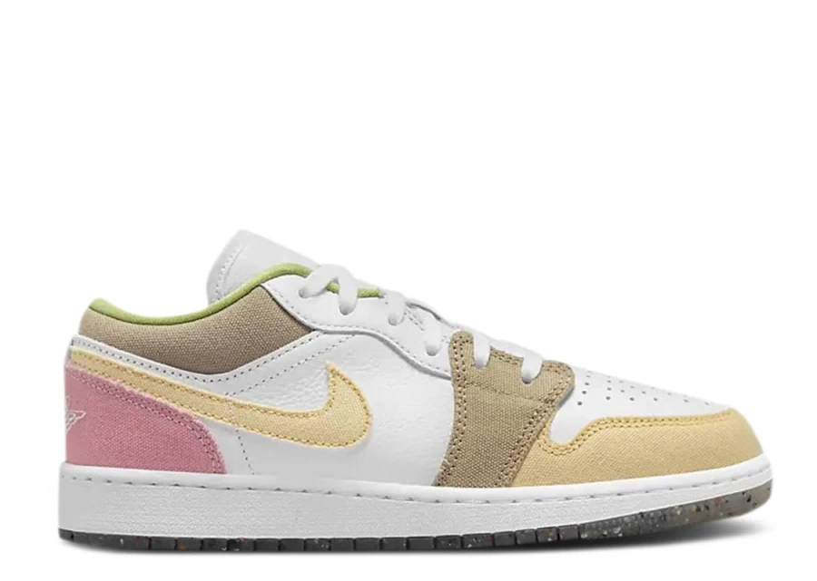 Air Jordan 1 Low SE 'Pastel Grind' Kids GS Sneakers - Pastel Colorway