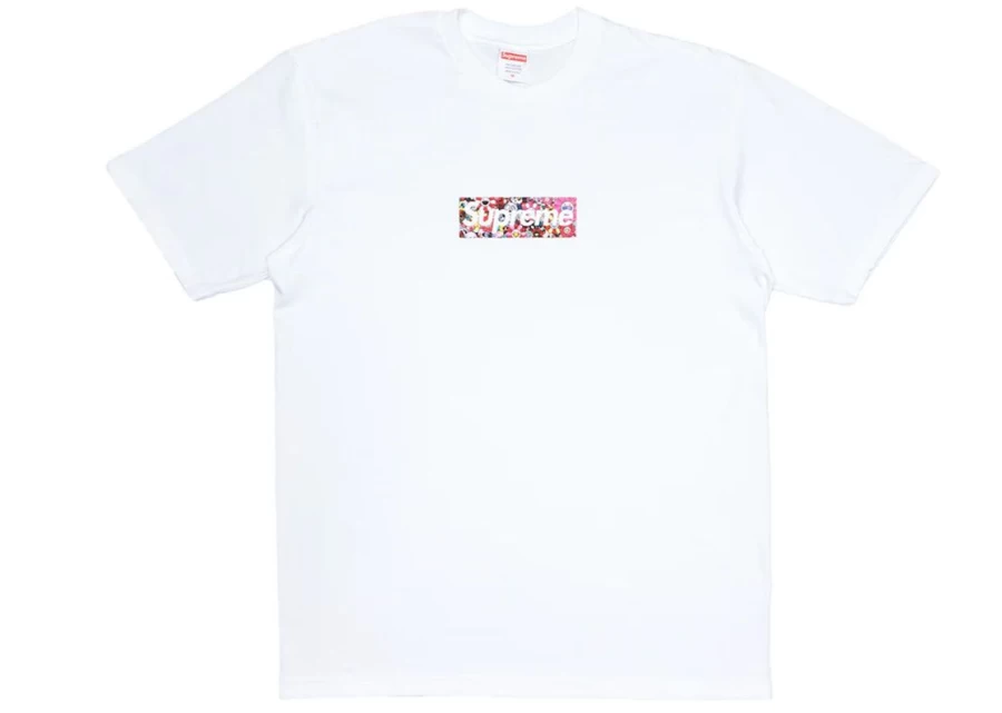 Supreme X Takashi Murakami Collaboration COVID-19 Relief Box Logo T-Shirt in White - Unisex Streetwear Tee