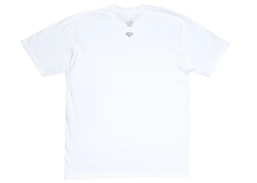 Supreme X Takashi Murakami Collaboration COVID-19 Relief Box Logo T-Shirt in White - Unisex Streetwear Tee