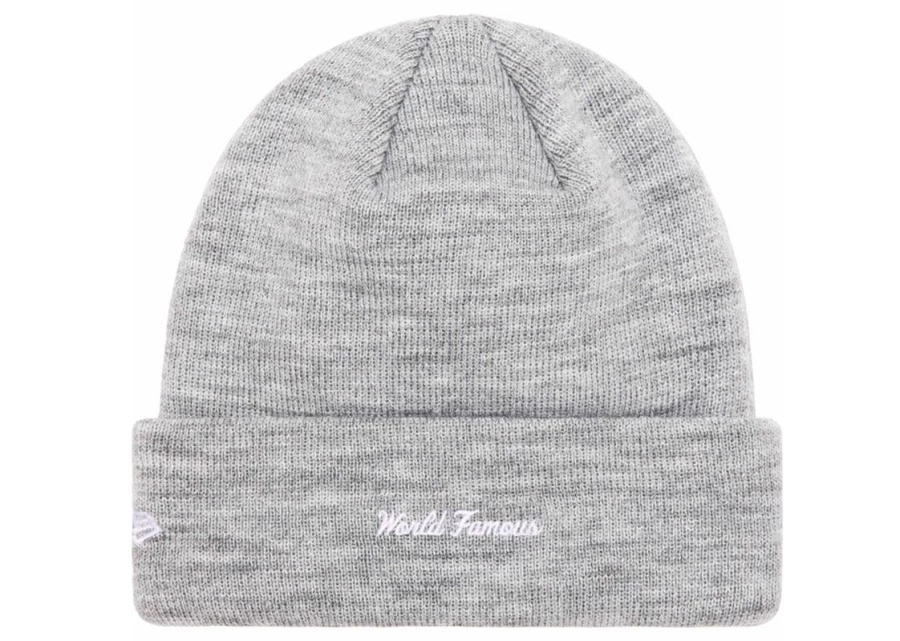 Supreme X New Era Box Logo Beanie Heather Grey Unisex Winter Hat FW23 Collaboration