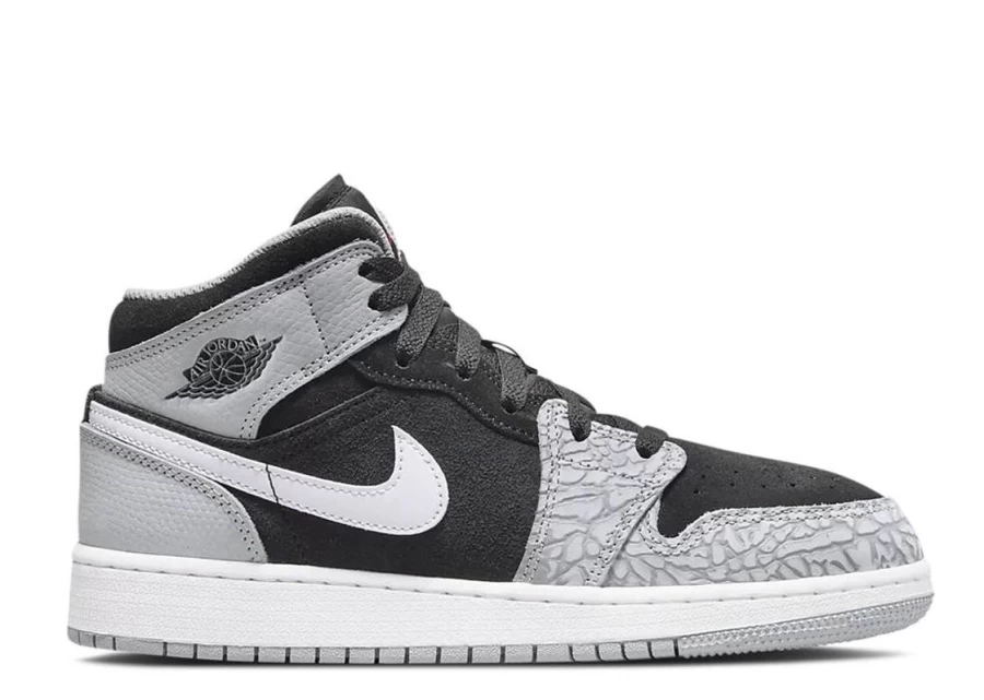 Air Jordan 1 Mid SE 'Elephant Toe' GS Kids' Basketball Shoes