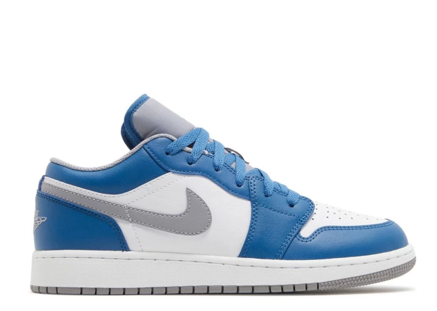 Air Jordan 1 Low 'True Blue' Kids' Sneakers (GS) - Official Release