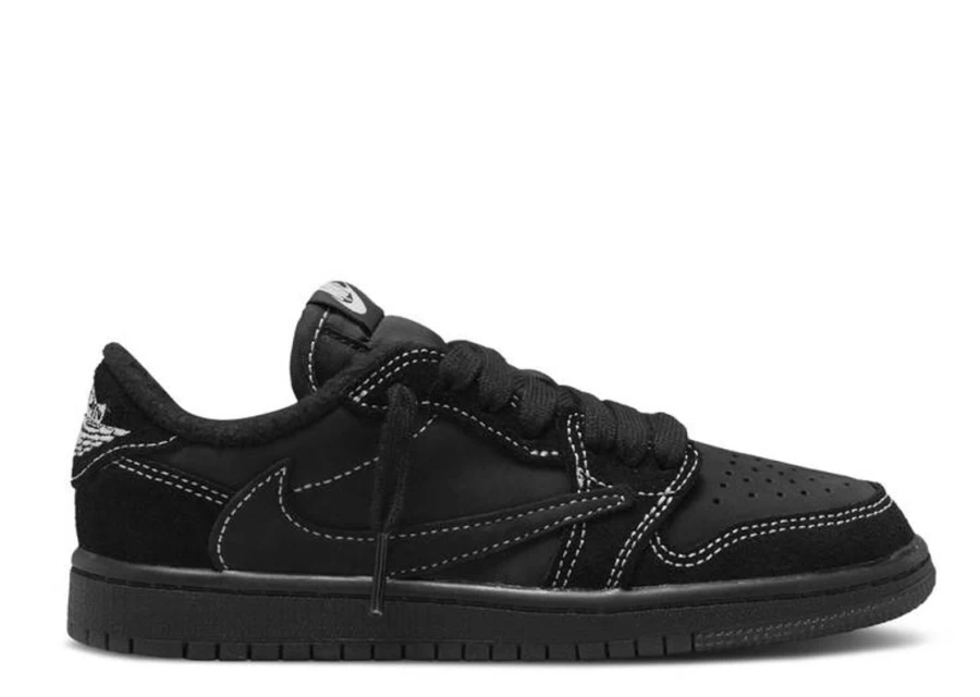 Air Jordan 1 Low OG SP Travis Scott 'Black Phantom' Kids Sneakers PS TD