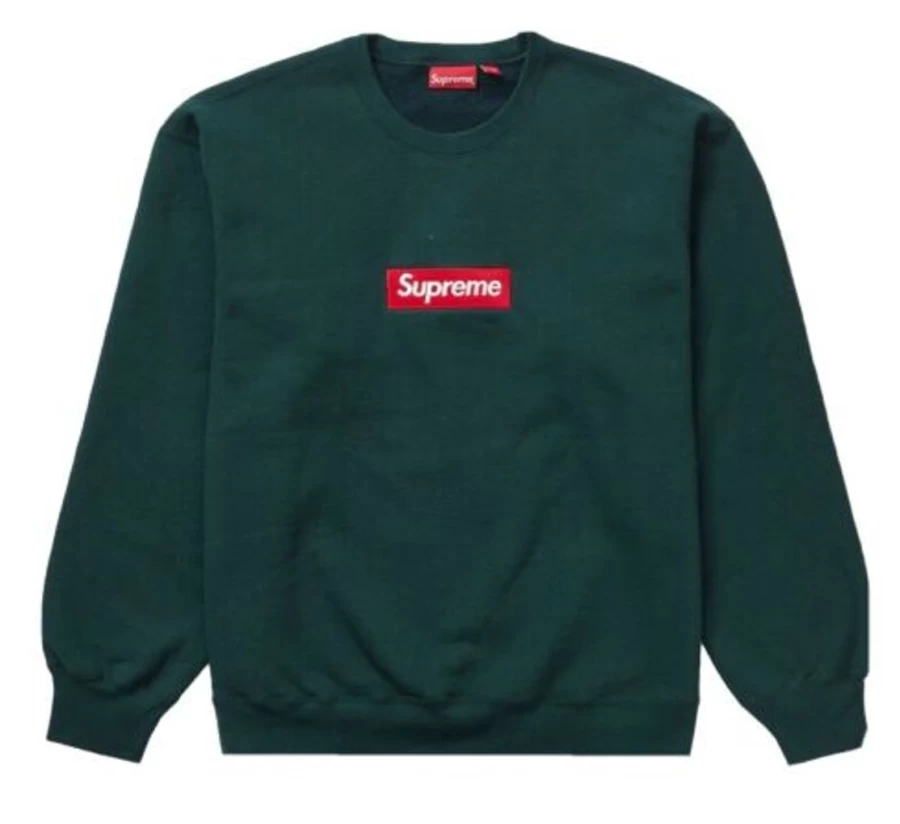 Supreme Box Logo Crewneck Sweatshirt - Dark Pine - Unisex Streetwear Hoodie