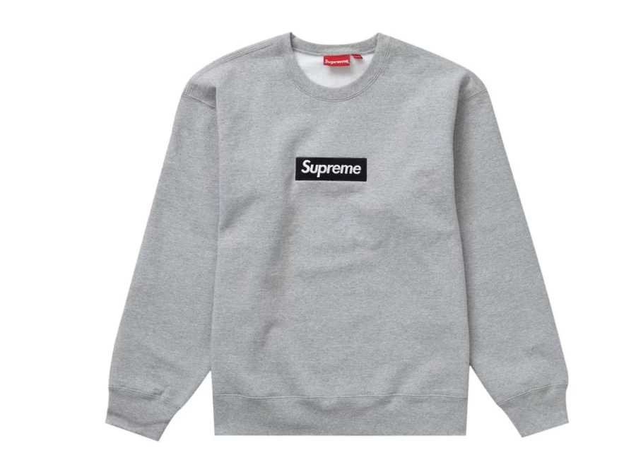 Supreme Box Logo Crewneck Sweatshirt - Unisex Grey Pullover - Streetwear Essential