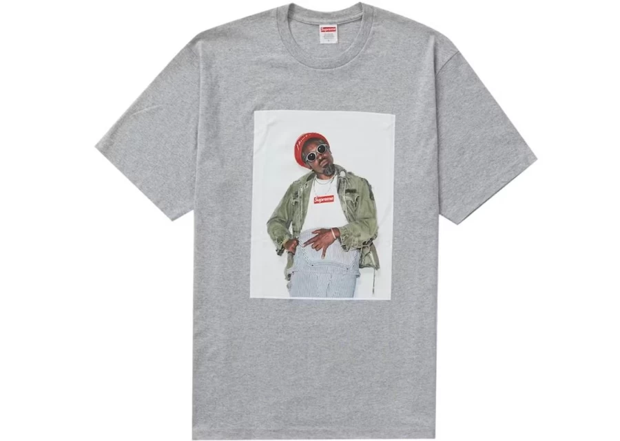 Supreme Unisex Heather Grey Andre 3000 Graphic Tee T-Shirt