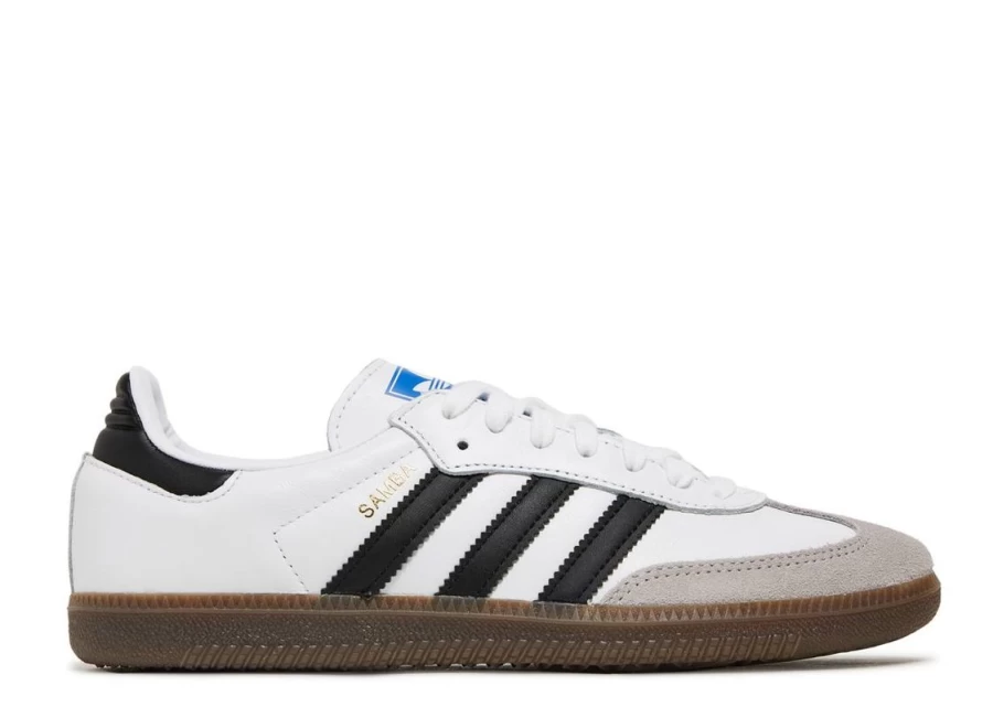 Adidas Women's Samba OG Sneakers in White, Black, and Gum