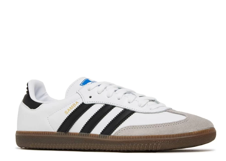 Adidas Women's Samba OG Sneakers in White, Black, and Gum
