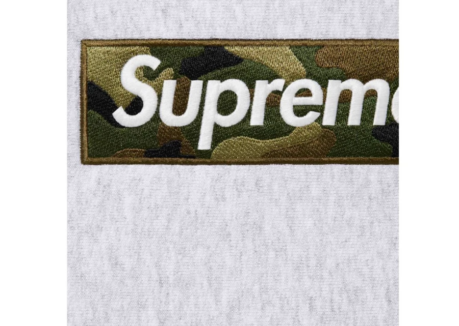 Supreme Unisex Box Logo Hoodie - Ash Grey Pullover Sweatshirt (FW23 Collection)