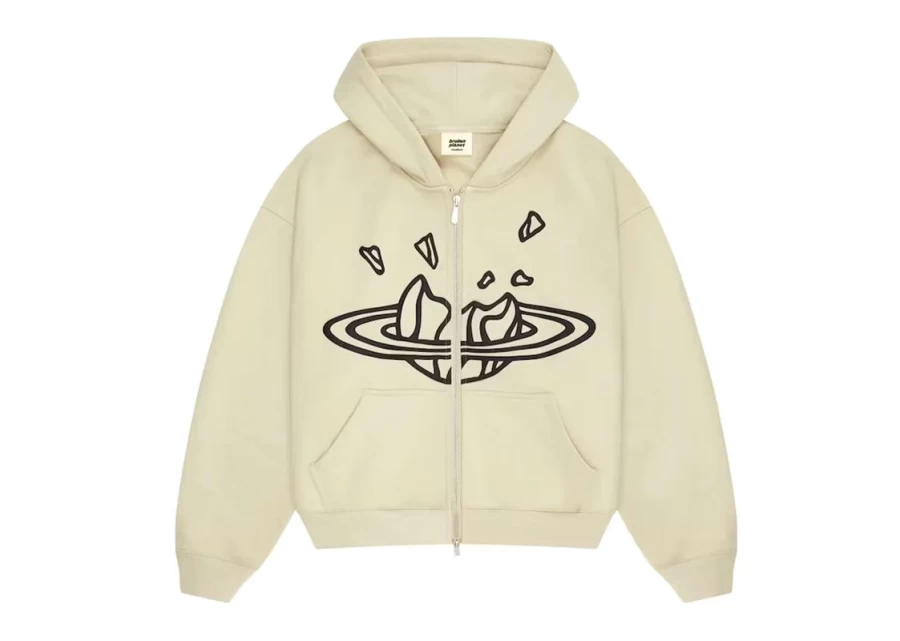 Broken Planet Market Unisex Bone White Zip Up Hoodie - Stylish Streetwear Pullover