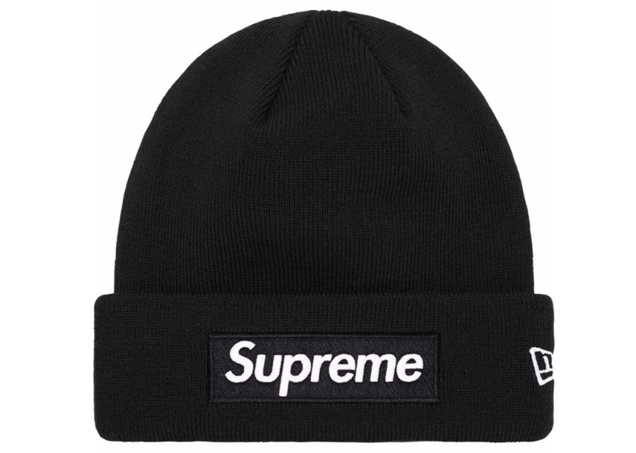 Supreme x New Era Box Logo Beanie Black FW23 Unisex Winter Hat