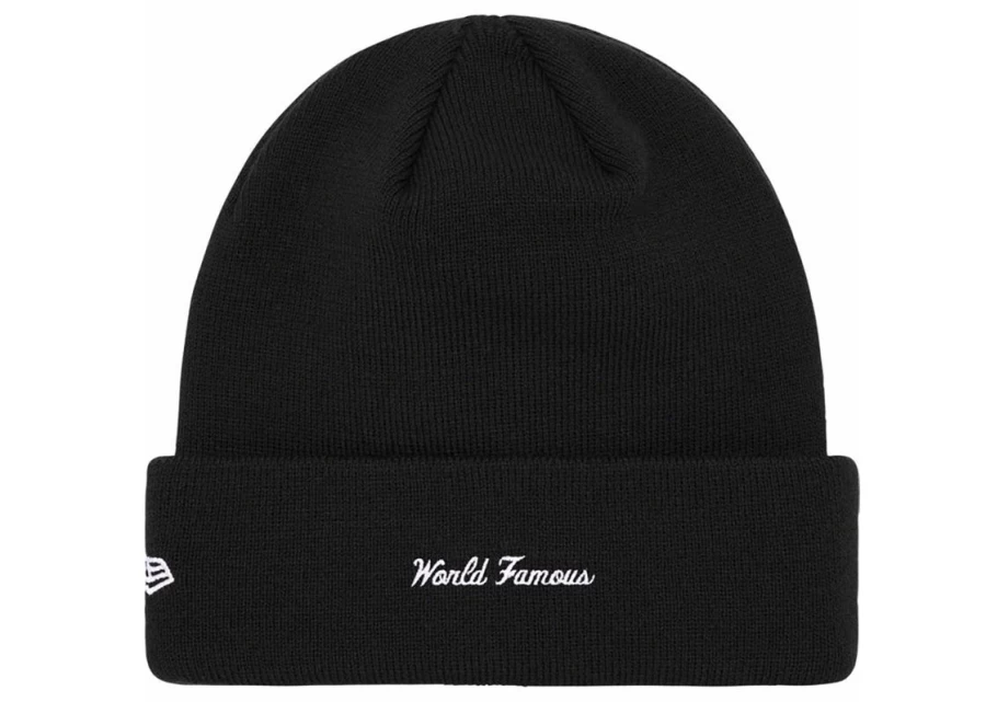 Supreme x New Era Box Logo Beanie Black FW23 Unisex Winter Hat