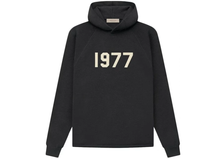 Essentials Unisex Fear Of God 1977 Hoodie in Iron - FOG Pullover Sweatshirt