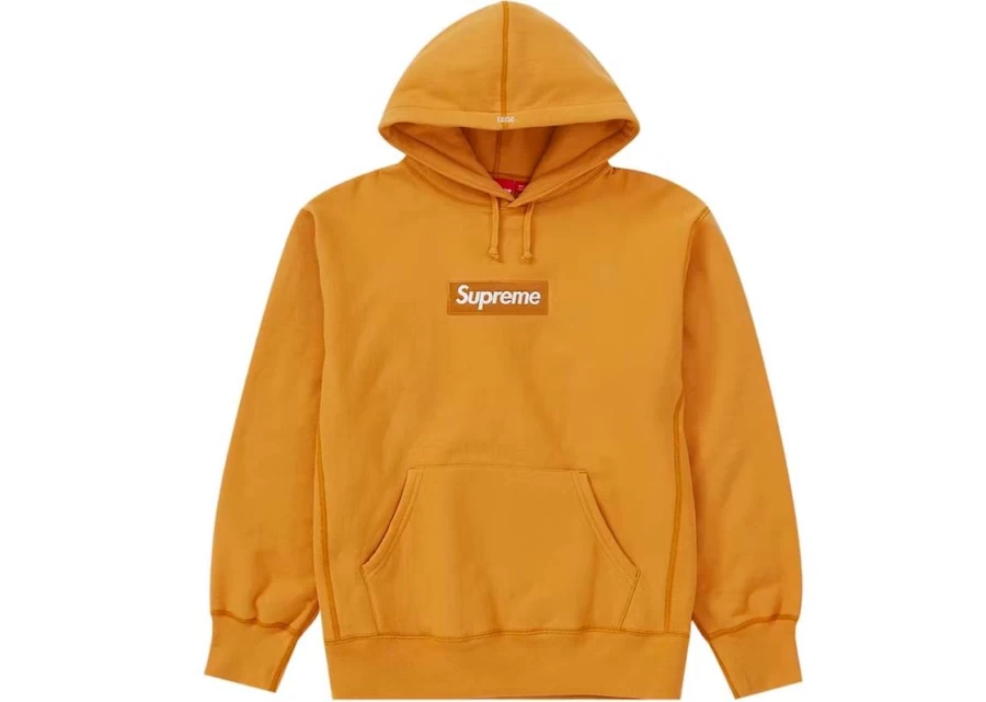Supreme Mustard Box Logo Hoodie Unisex Streetwear Pullover