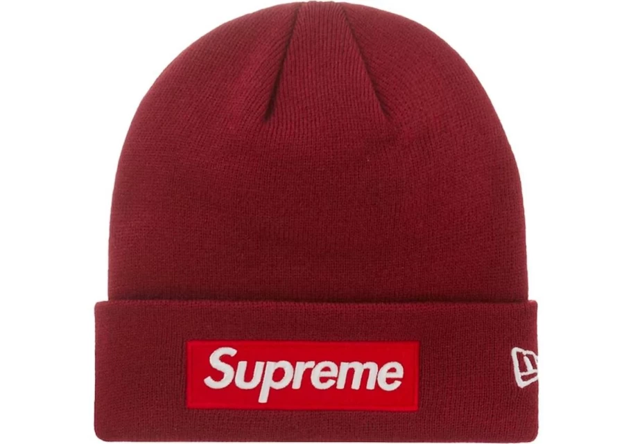 Supreme Unisex Box Logo Beanie in Cardinal Red - FW22 Collection by New Era