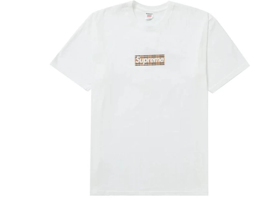 Supreme x Burberry Box Logo Unisex T-Shirt - White Collaboration Tee