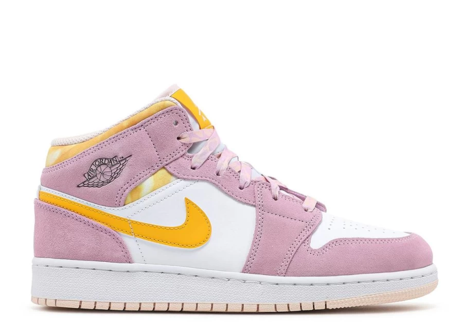 Air Jordan 1 Mid 'Arctic Pink' Kids GS Sneakers - Pink & White Basketball Shoes for Girls & Boys