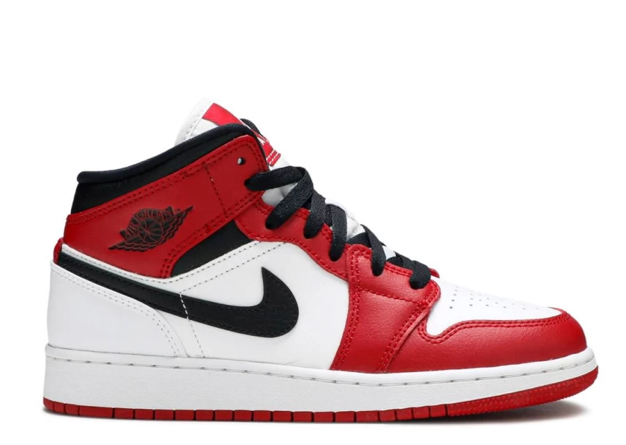 Air Jordan 1 Mid 'Chicago' Kids GS Sneakers - Boys & Girls Basketball Shoes
