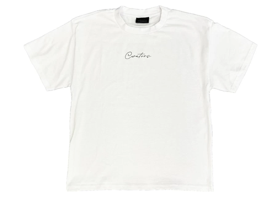 Curators Unisex White Cotton T-Shirt - Classic Fit Casual Tee