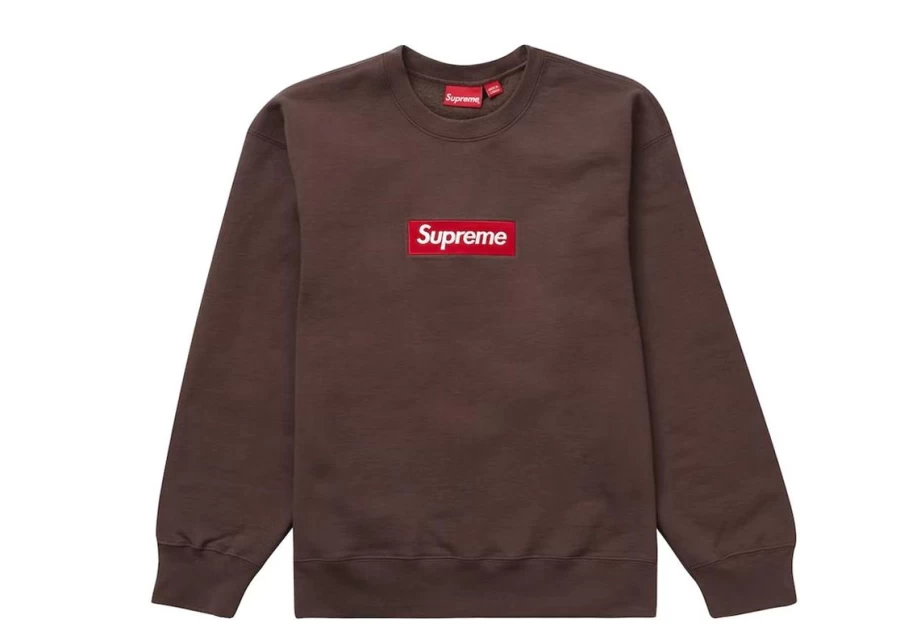 Supreme Box Logo Crewneck Sweatshirt - Unisex Brown Pullover Hoodie