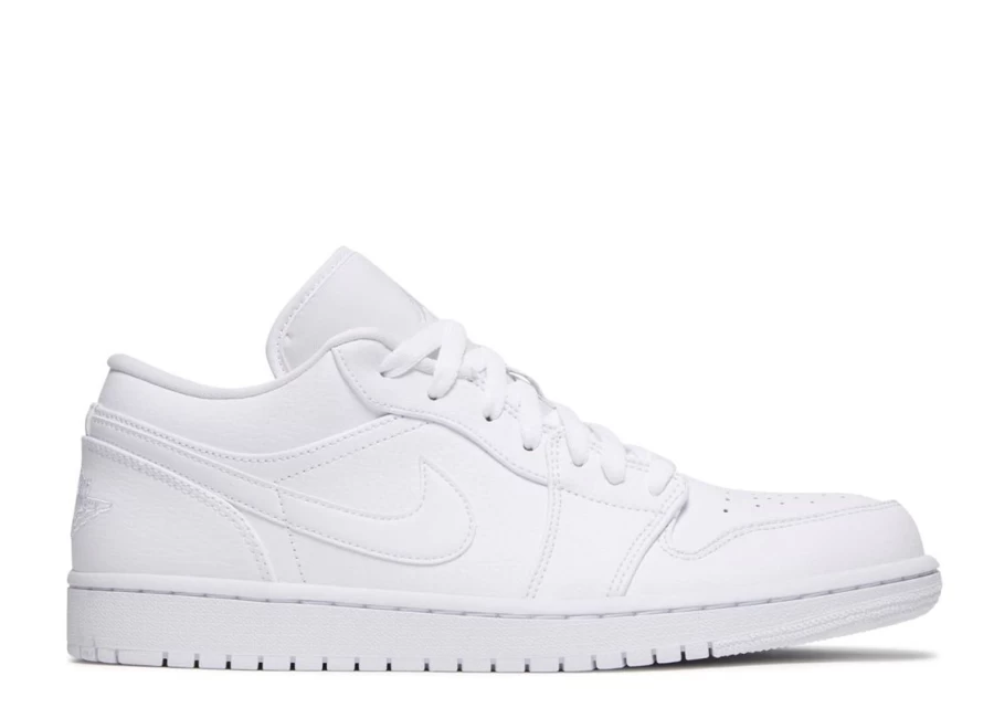 Air Jordan 1 Low 'Triple White' Kids GS Sneakers - White & Clean Style