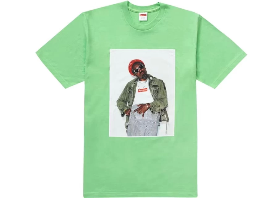 Supreme Unisex Andre 3000 Graphic Tee in Lime Green - Limited Edition Cotton T-Shirt