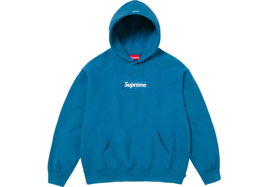 Supreme Box Logo Hoodie Unisex Blue Pullover Streetwear Essential (FW23)