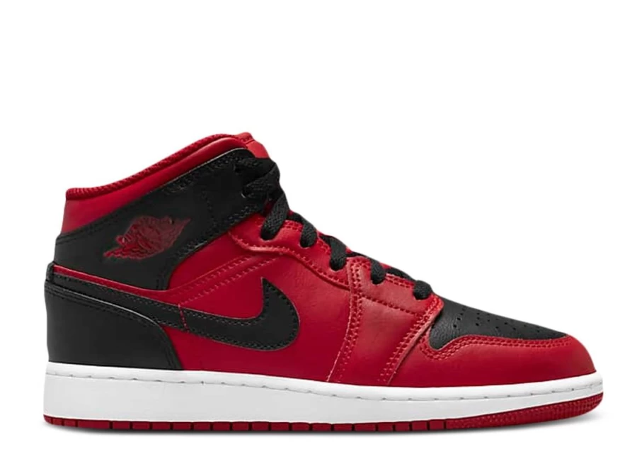 Air Jordan 1 Mid 'Reverse Bred' GS Kids Basketball Shoes
