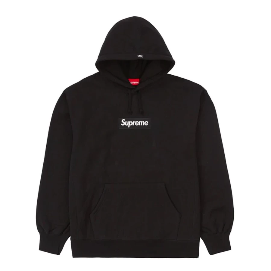 Supreme Box Logo Hoodie Unisex Black Pullover Streetwear Classic
