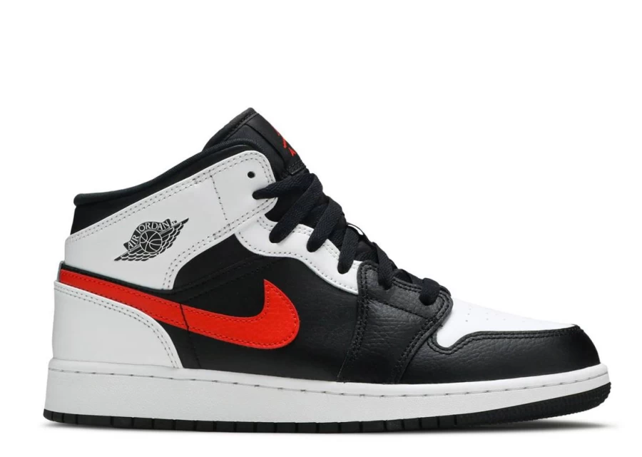 Air Jordan 1 Mid 'Chile Red' Kids GS Sneakers - Boys & Girls Basketball Shoes