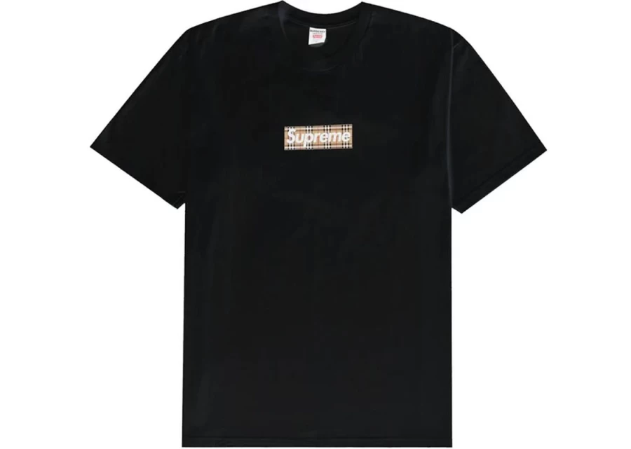 Supreme x Burberry Unisex Box Logo T-Shirt in Black - Limited Edition Collaboration