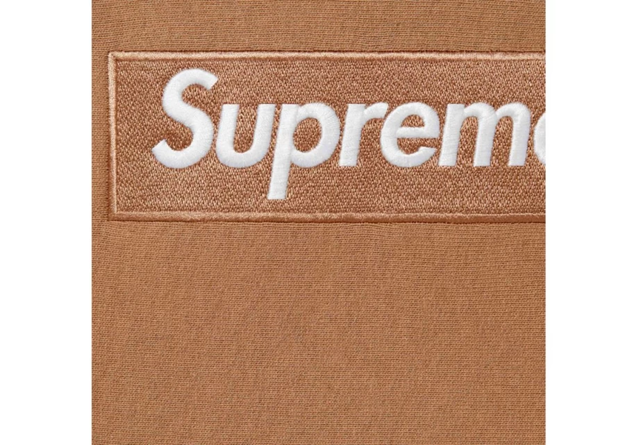 Supreme Box Logo Hoodie Dark Sand Unisex Pullover Sweatshirt FW23